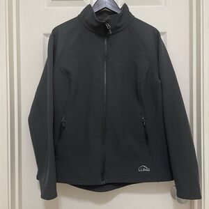 LL‎ Bean Pathfinder Soft Shell Jacket XL REG Women's Fleece Line Full Zip Black